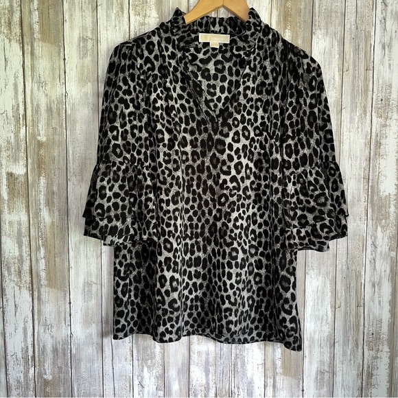 Michael Kors Snow Leopard Blouse - Picture 2 of 7